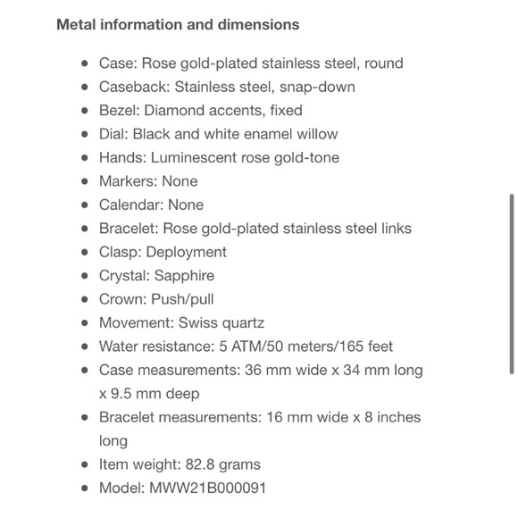 Michele Serein Diamond Rose-Gold Willow Dial Watch - Picture 8 of 8